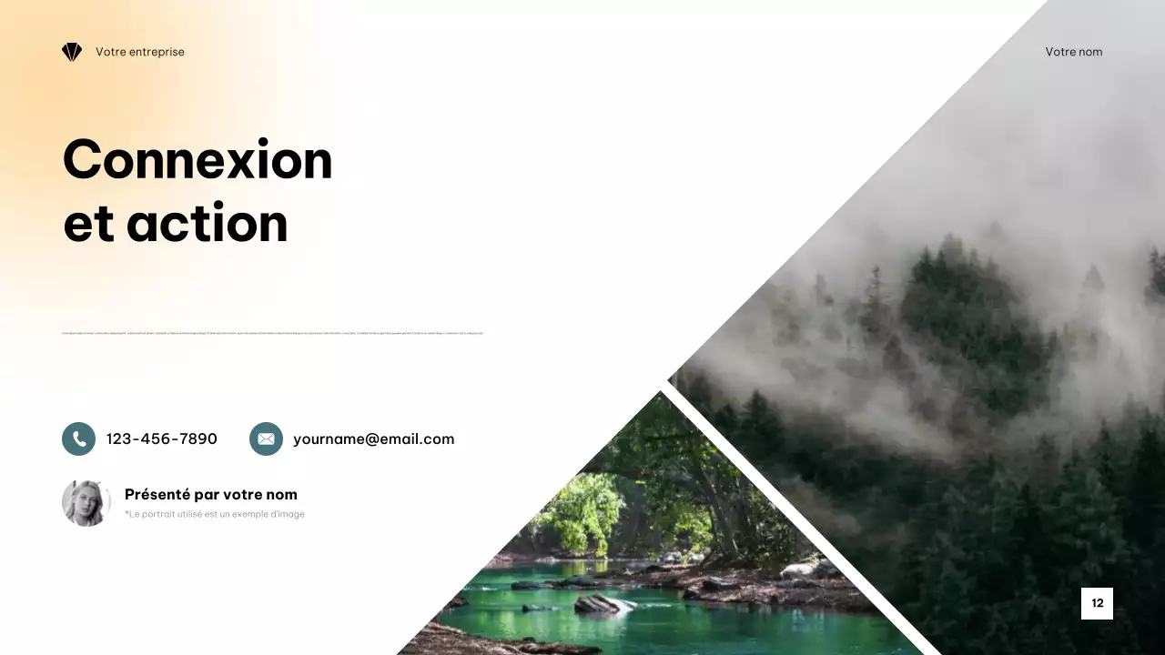 Présentation minimaliste orange sur le climat