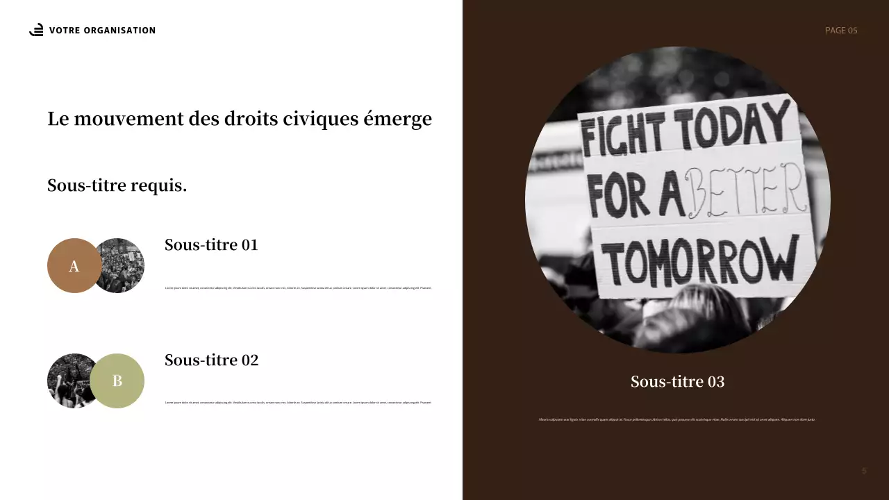 Présentation abstraite beige sur l'égalité