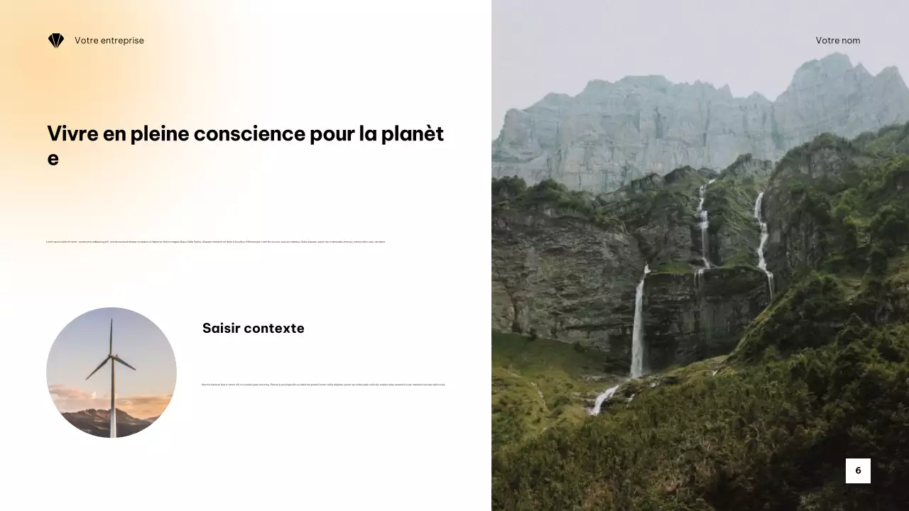 Présentation minimaliste orange sur le climat