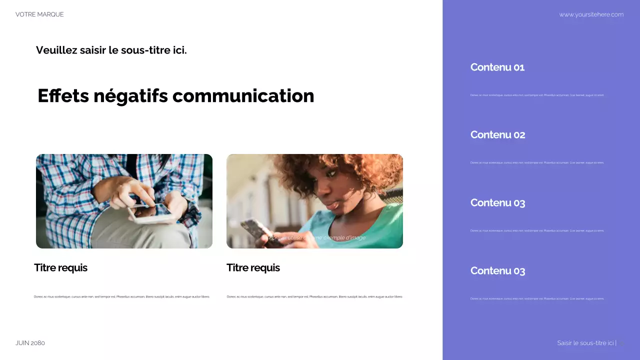 Présentation des médias sociaux modernes violets