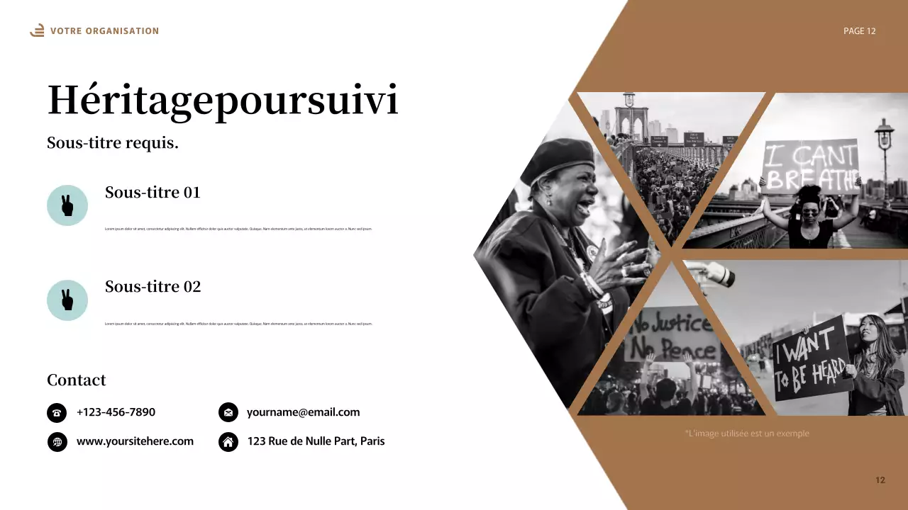 Présentation abstraite beige sur l'égalité