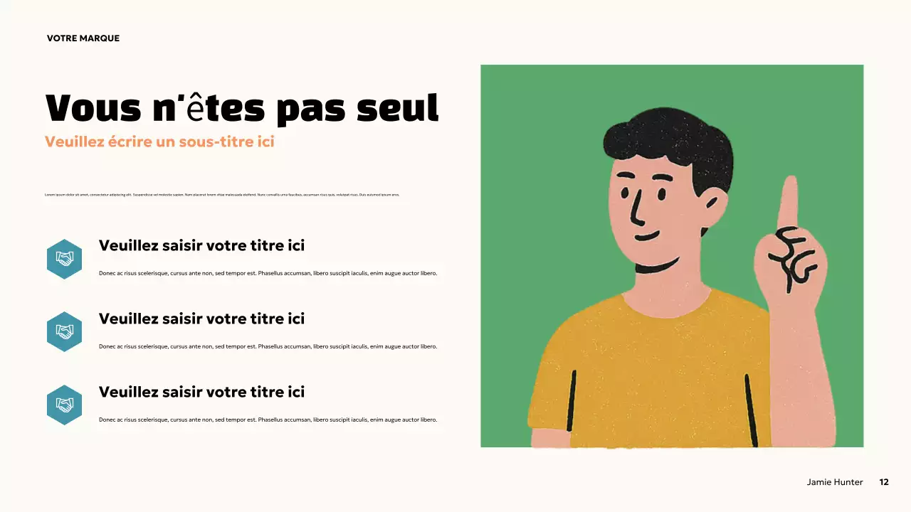 Présentation sur la santé mentale en orange et en gras