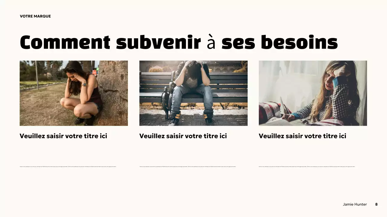 Présentation sur la santé mentale en orange et en gras