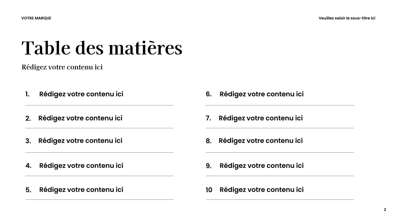 Présentation créative moderne marron