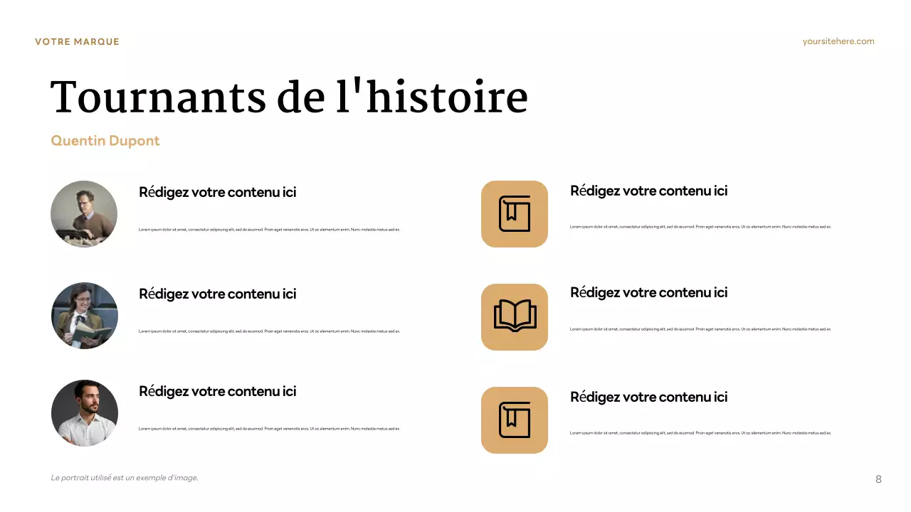 Présentation du personnage classique brun