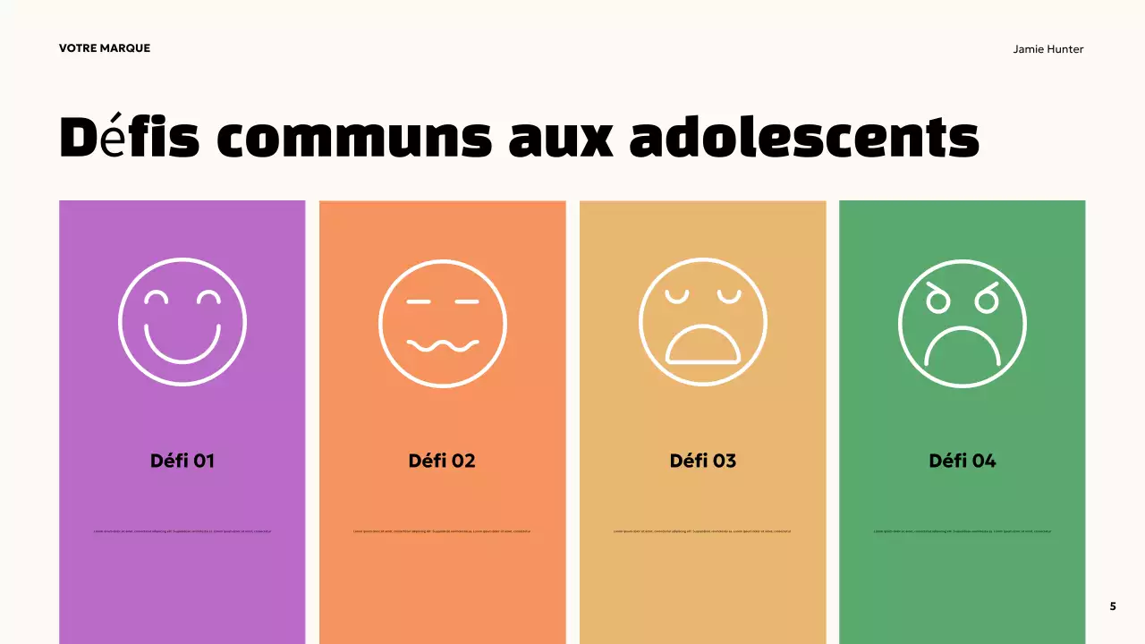 Présentation sur la santé mentale en orange et en gras