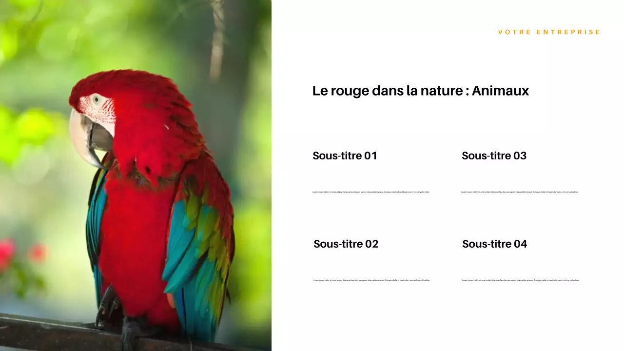 Présentation de la nature esthétique rouge
