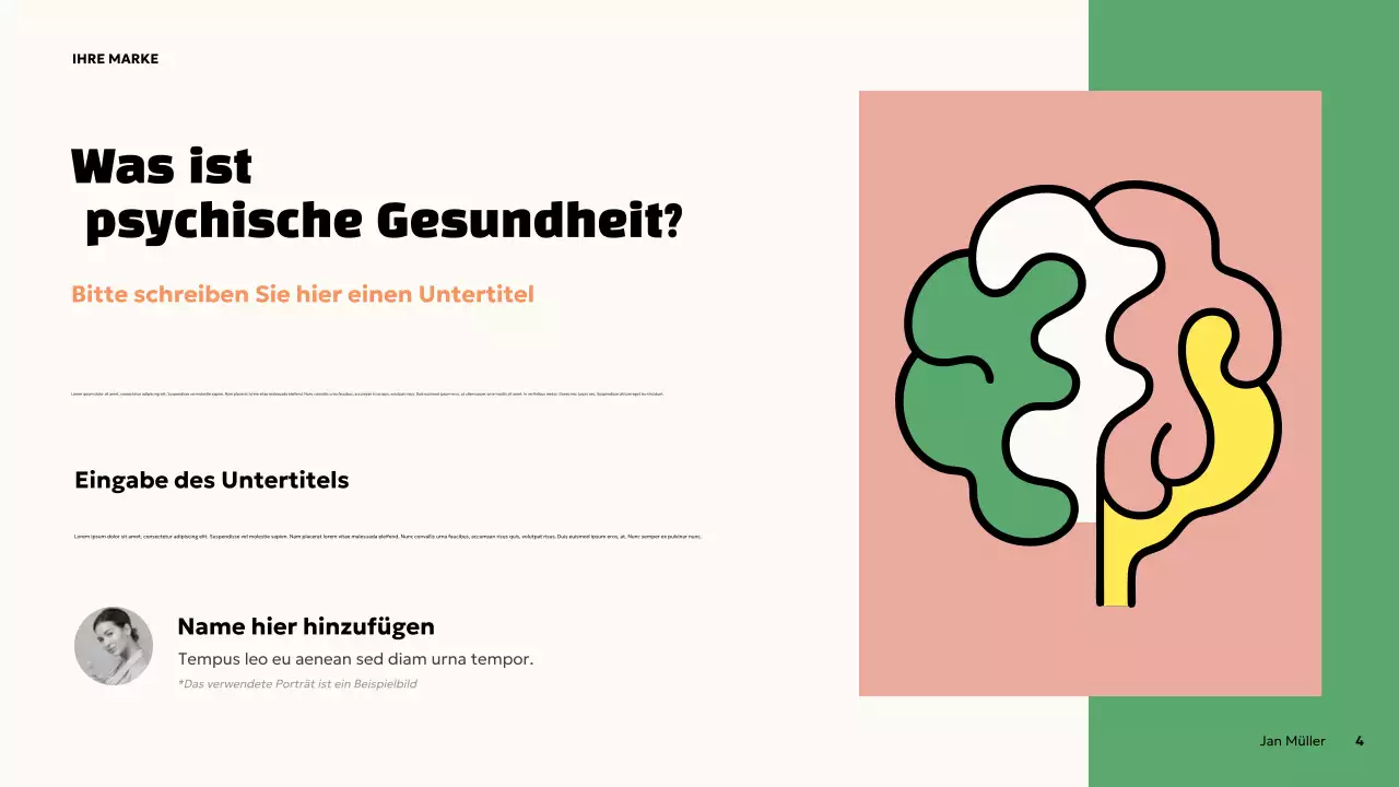 Orange Bold Präsentation zur psychischen Gesundheit