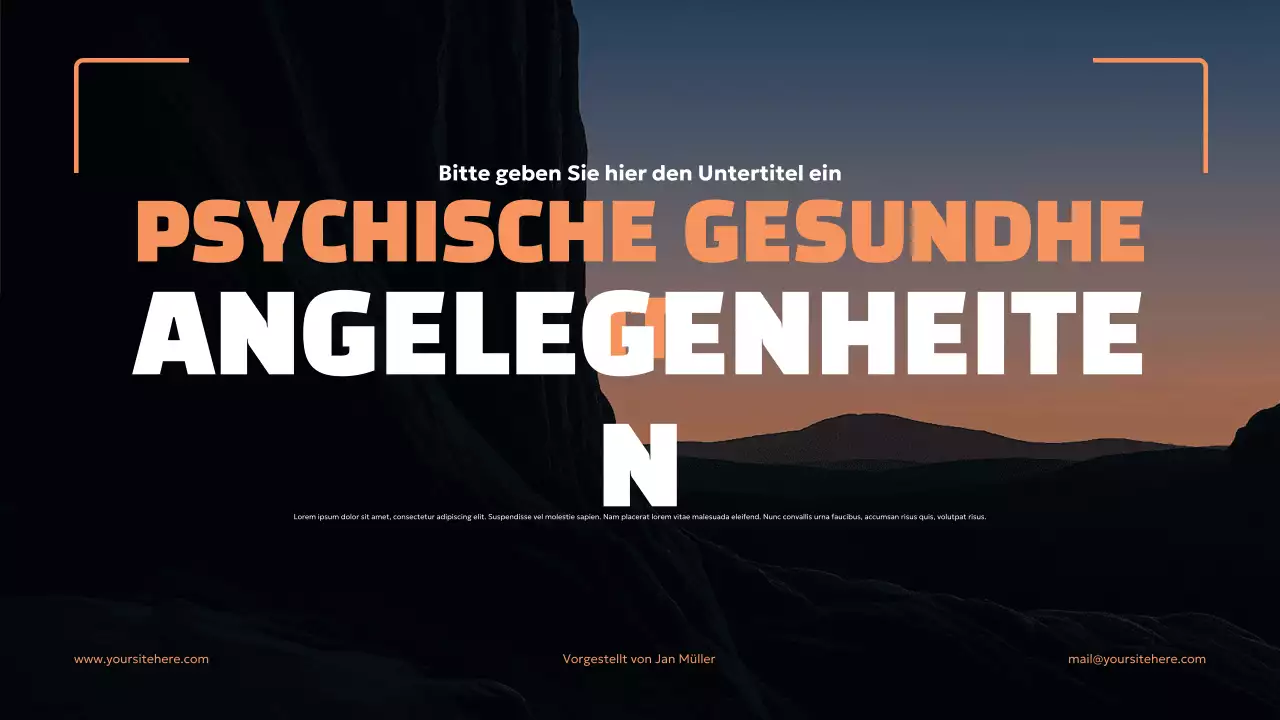 Orange Bold Präsentation zur psychischen Gesundheit