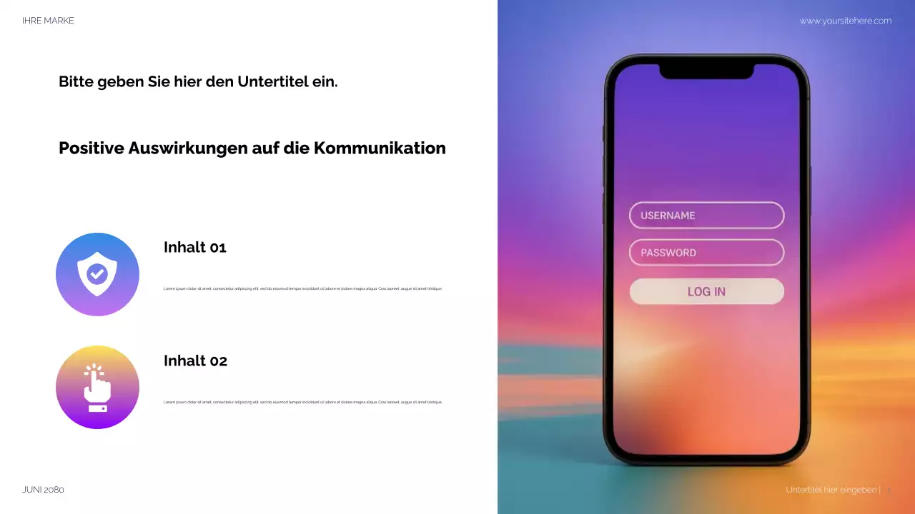 Lila Moderne Social Media Präsentation