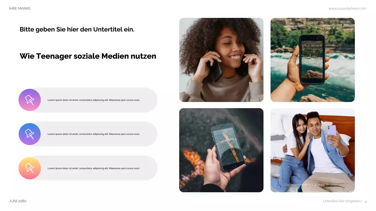 Lila Moderne Social Media Präsentation