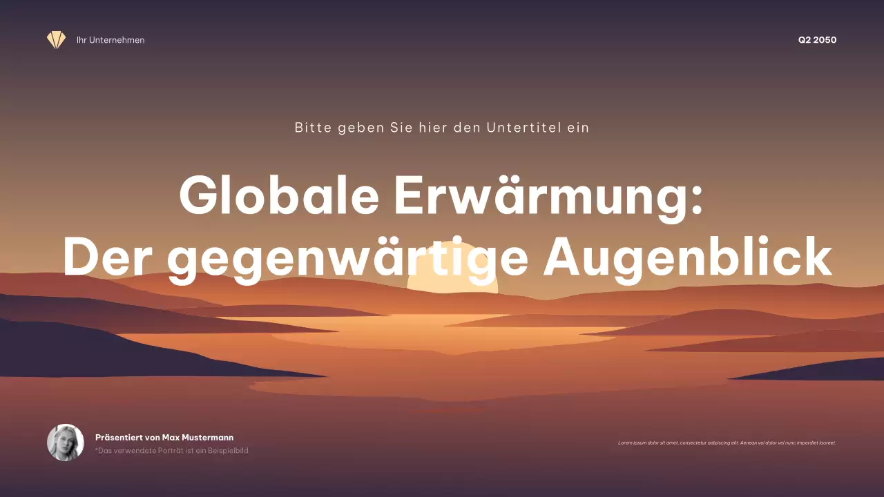Orange Minimalistische Klimapräsentation