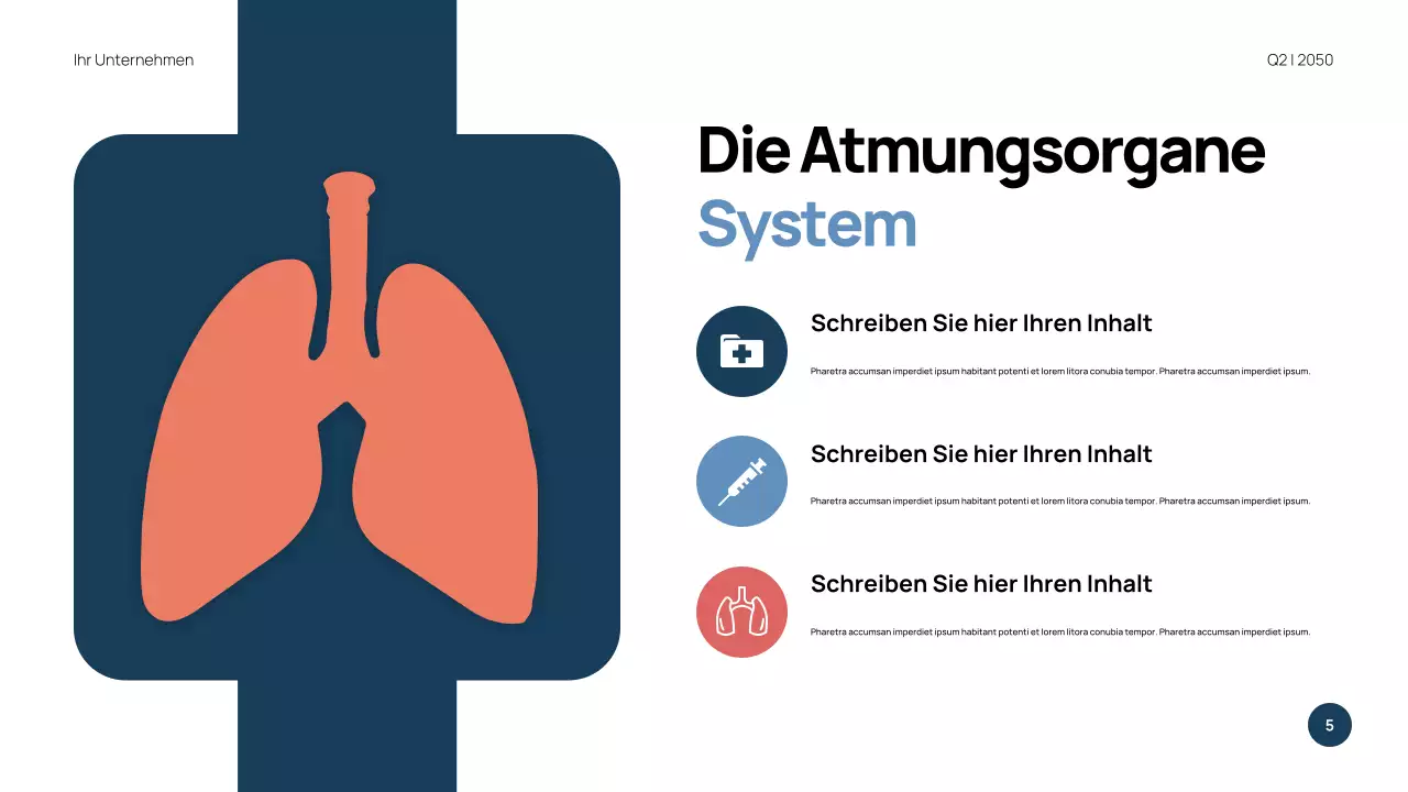 Blaue Moderne Anatomie Präsentation