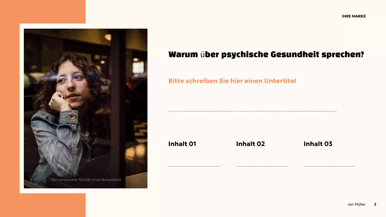 Orange Bold Präsentation zur psychischen Gesundheit