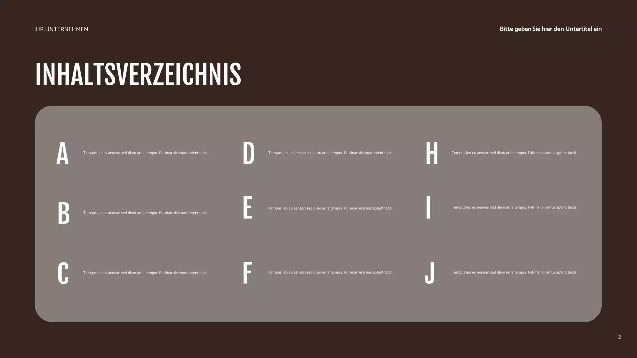 Braune moderne Identität Präsentation