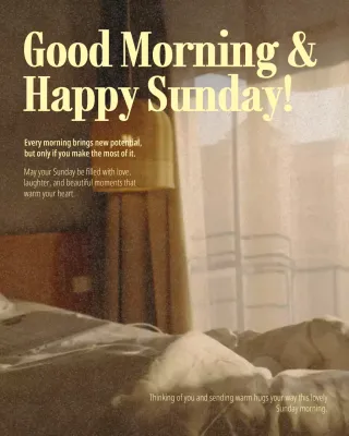 Beige Classic Morning Greetings Card Instagram Post