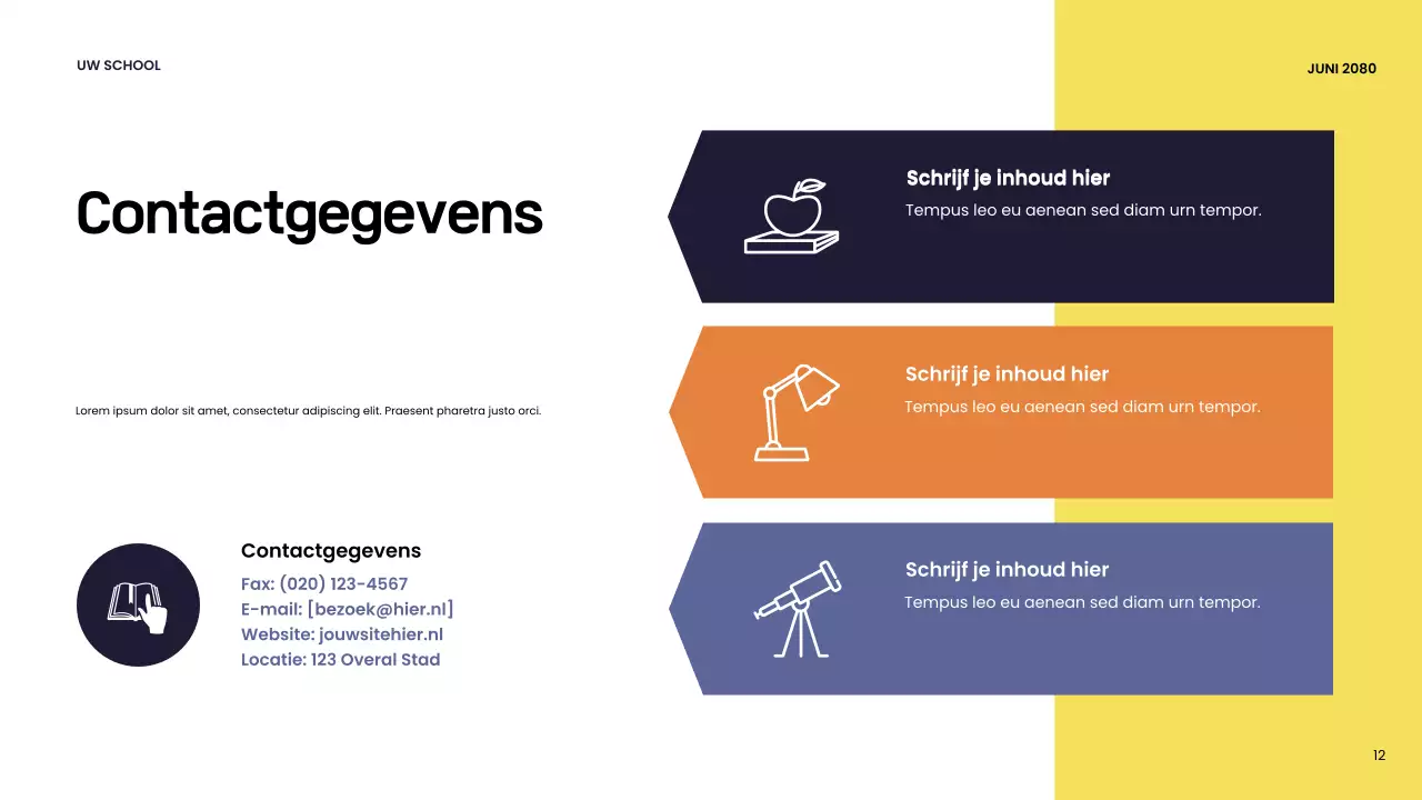 Presentatie van de Oranje Moderne School