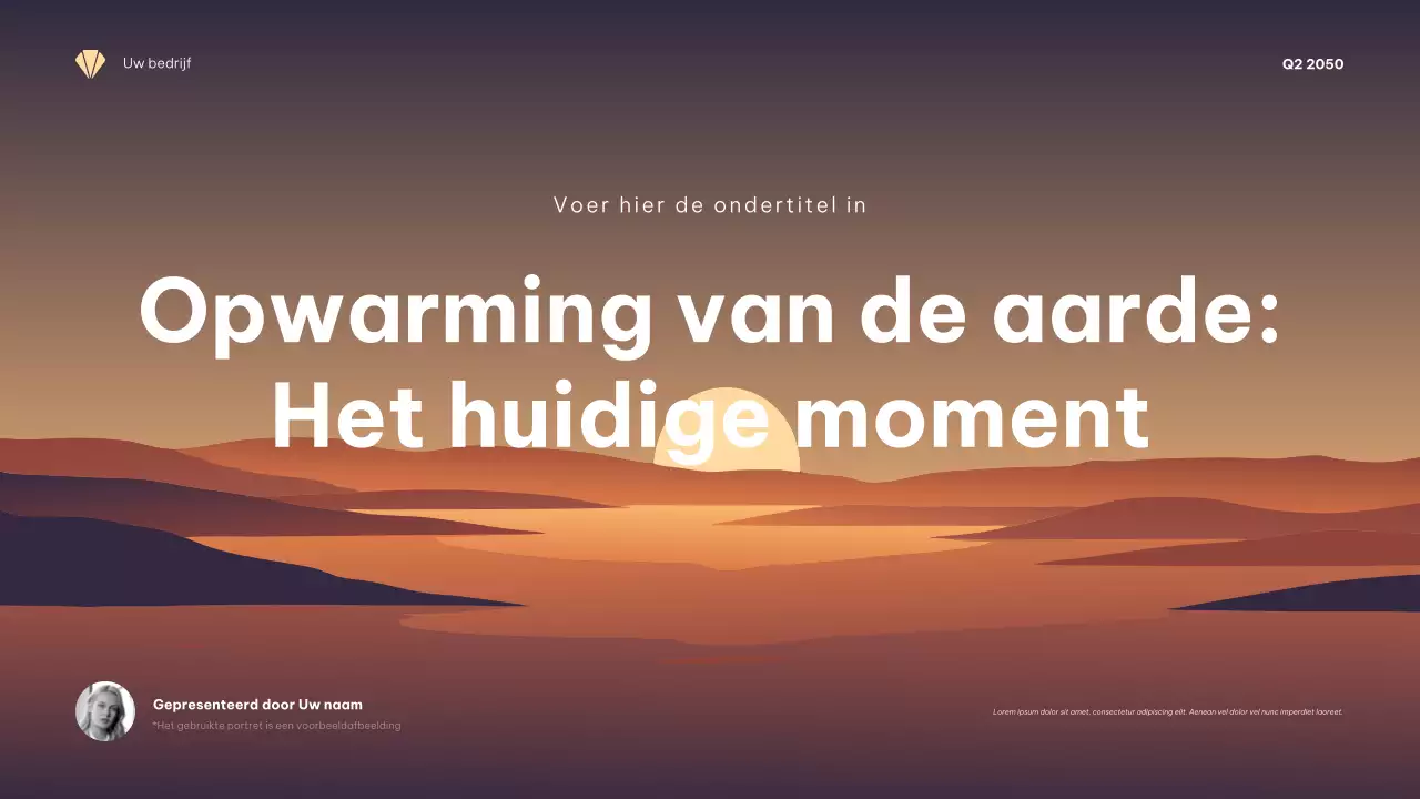 Oranje Minimalistische Klimaatpresentatie