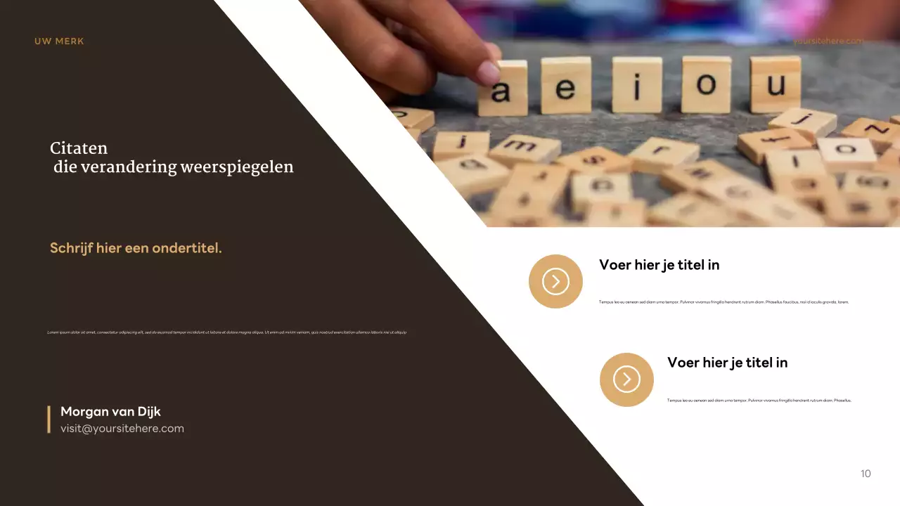 Bruine klassieke karakterpresentatie