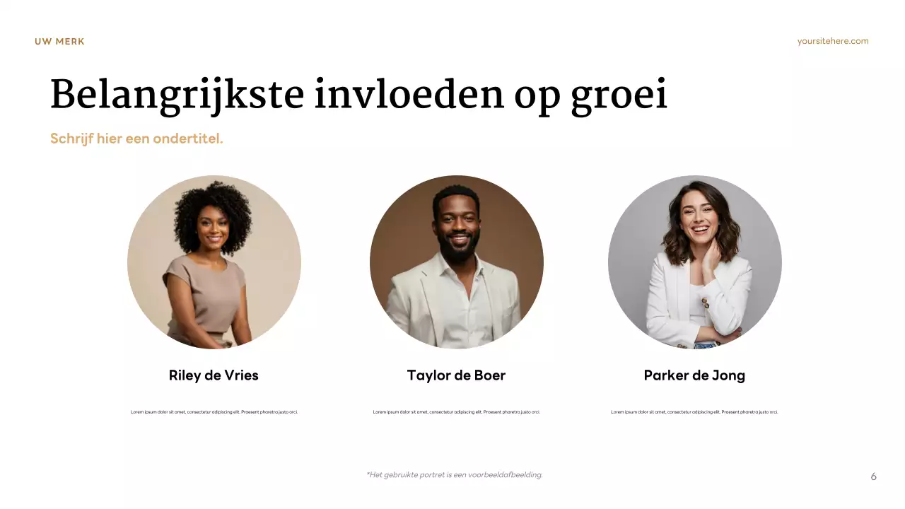 Bruine klassieke karakterpresentatie