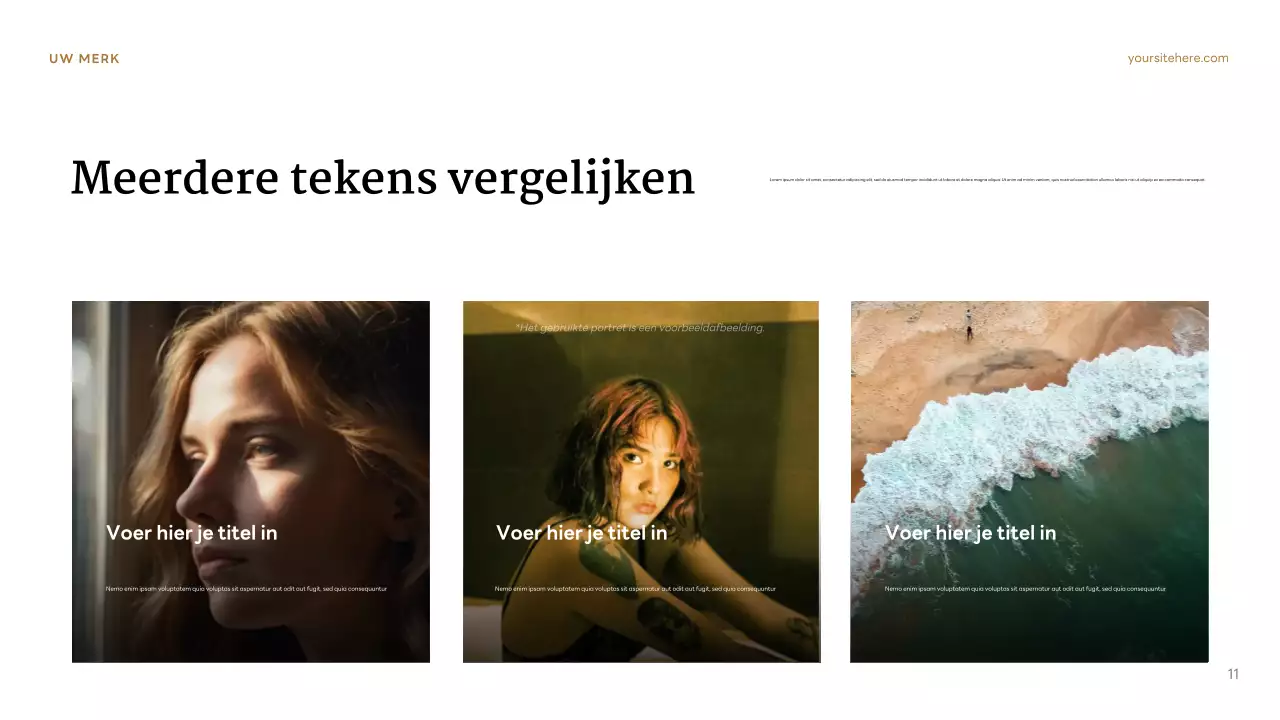 Bruine klassieke karakterpresentatie