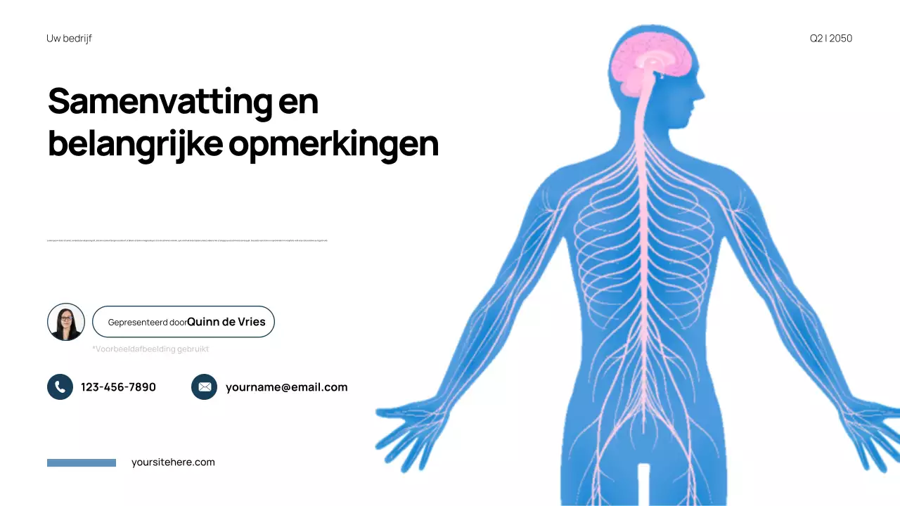 Blauwe moderne anatomie presentatie