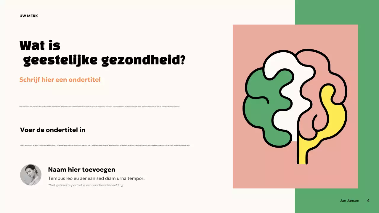 Oranje Vetgedrukte Mentale Gezondheidspresentatie