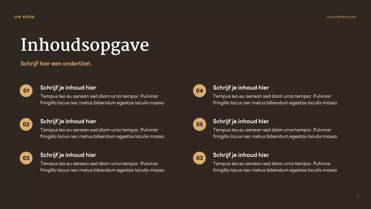 Bruine klassieke karakterpresentatie