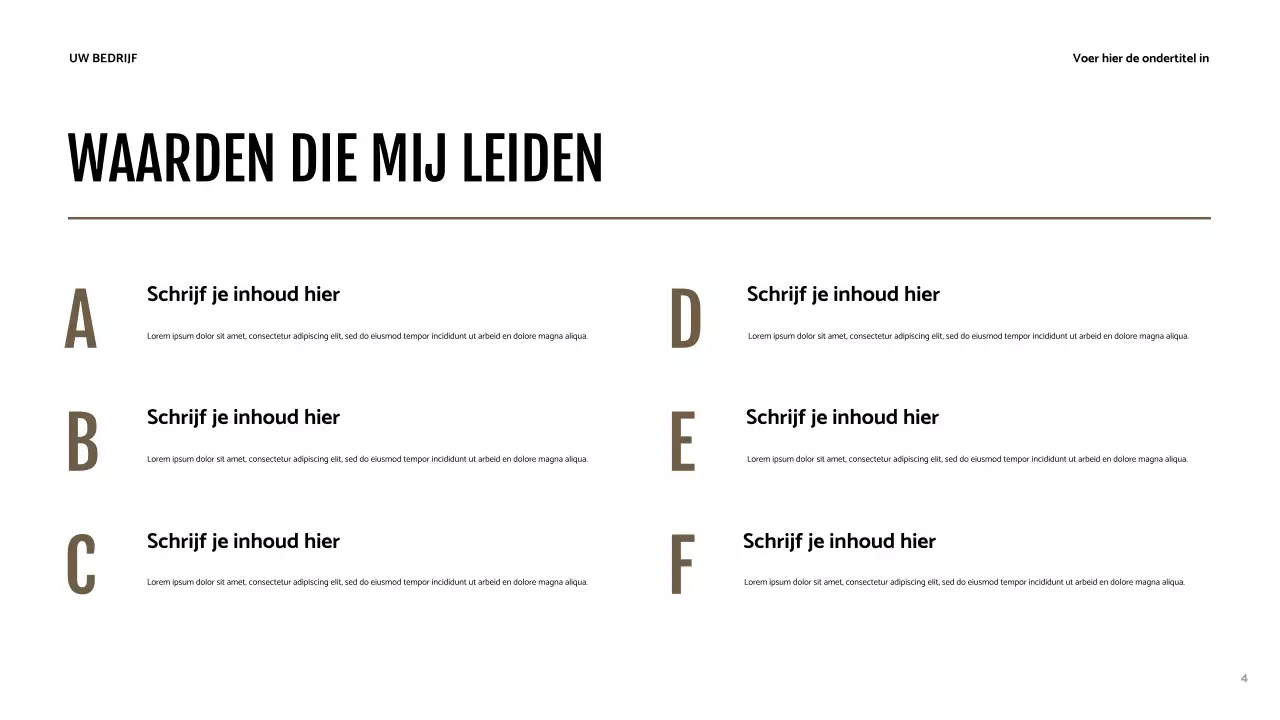 Bruine moderne identiteitspresentatie