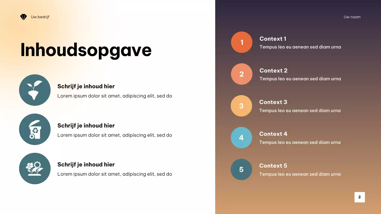 Oranje Minimalistische Klimaatpresentatie