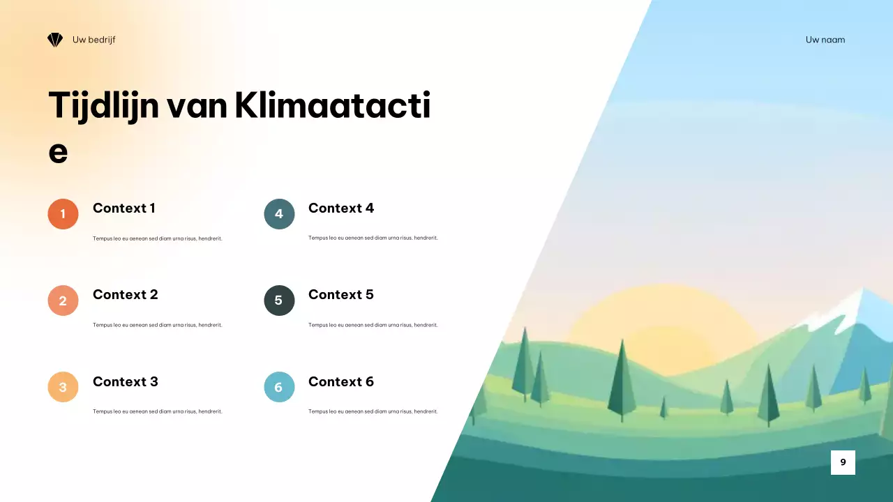 Oranje Minimalistische Klimaatpresentatie