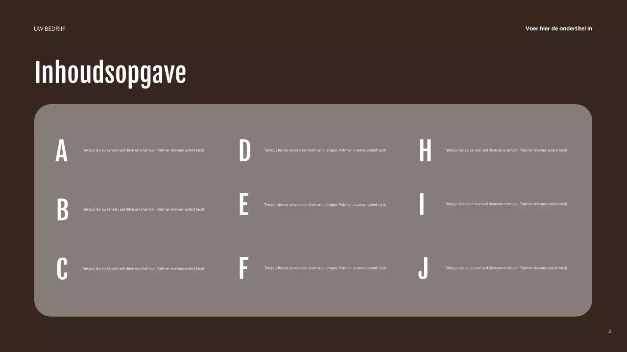 Bruine moderne identiteitspresentatie