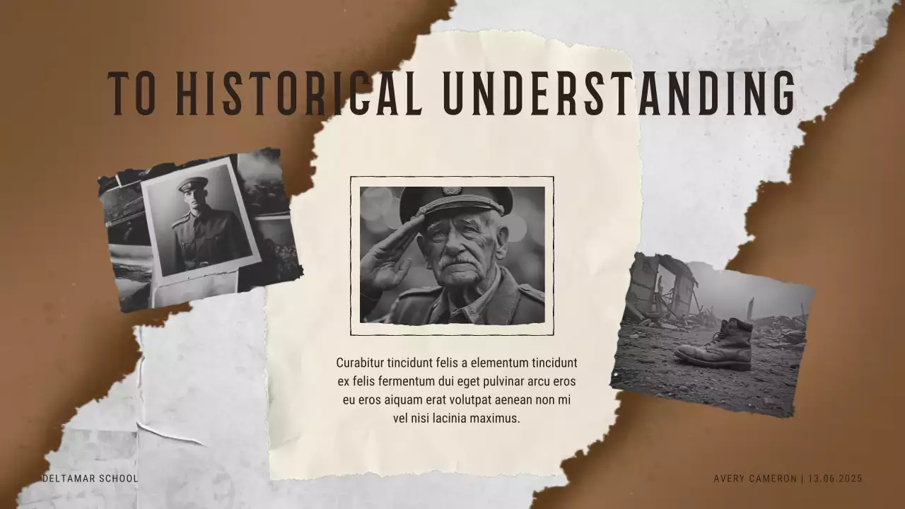 Apresentação de convite para evento histórico vintage bege