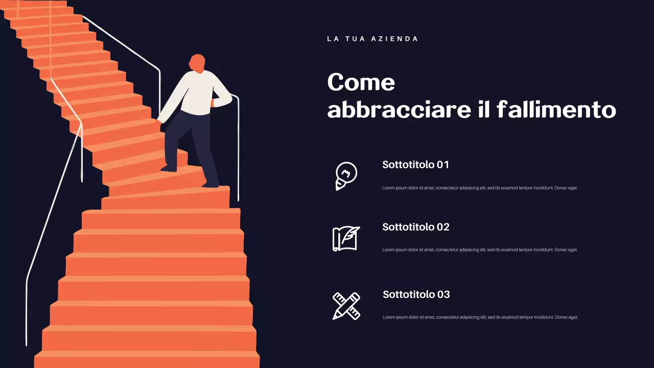 Presentazione della lezione di successo astratta arancione