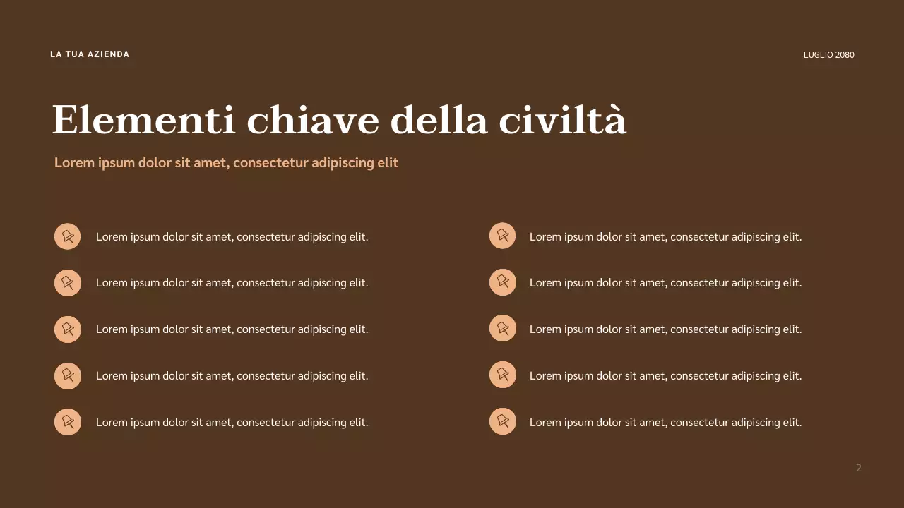 Presentazione della civiltà classica beige