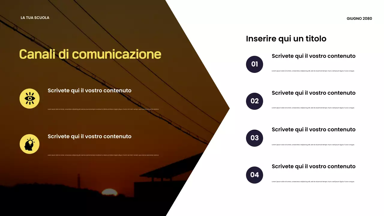 Presentazione della scuola moderna arancione