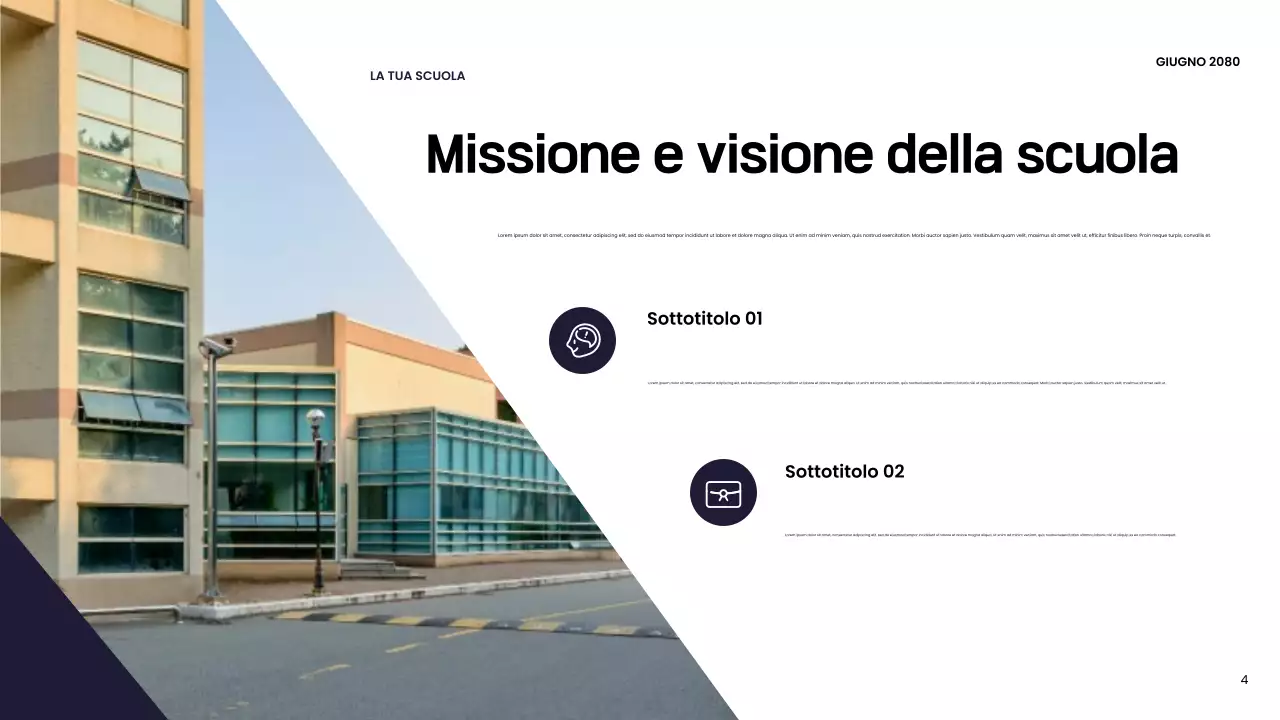 Presentazione della scuola moderna arancione