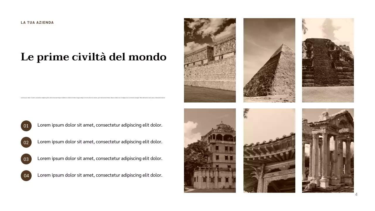 Presentazione della civiltà classica beige