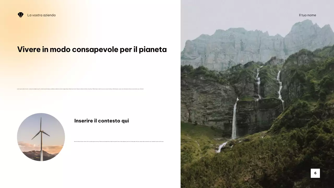 Presentazione minimalista arancione sul clima