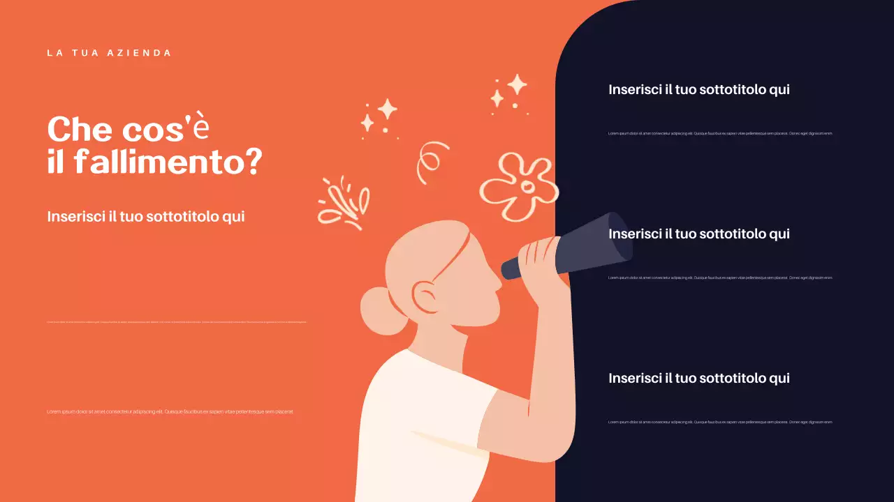 Presentazione della lezione di successo astratta arancione