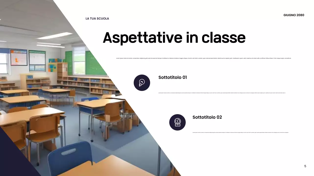 Presentazione della scuola moderna arancione