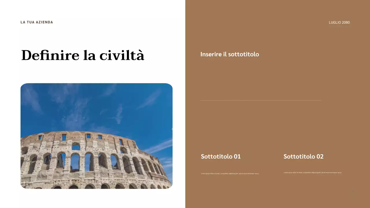 Presentazione della civiltà classica beige