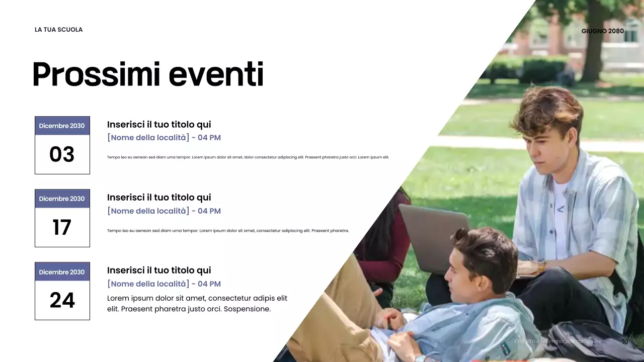 Presentazione della scuola moderna arancione