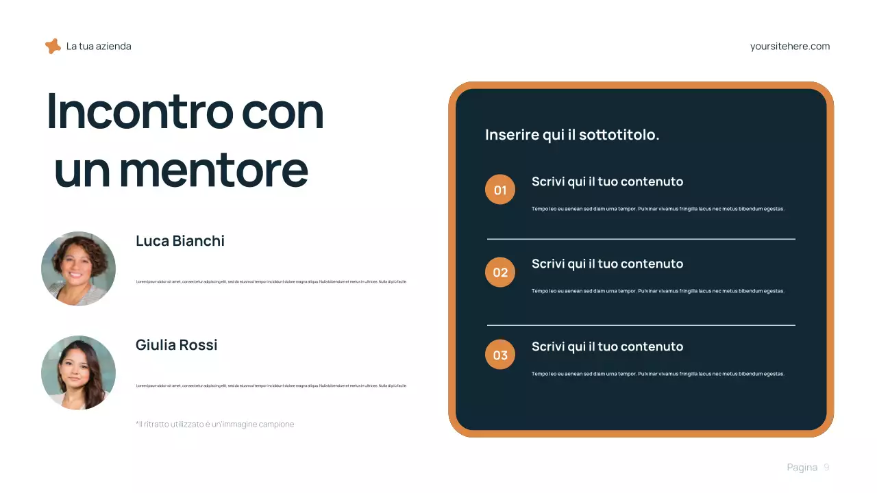 Presentazione della carriera moderna blu