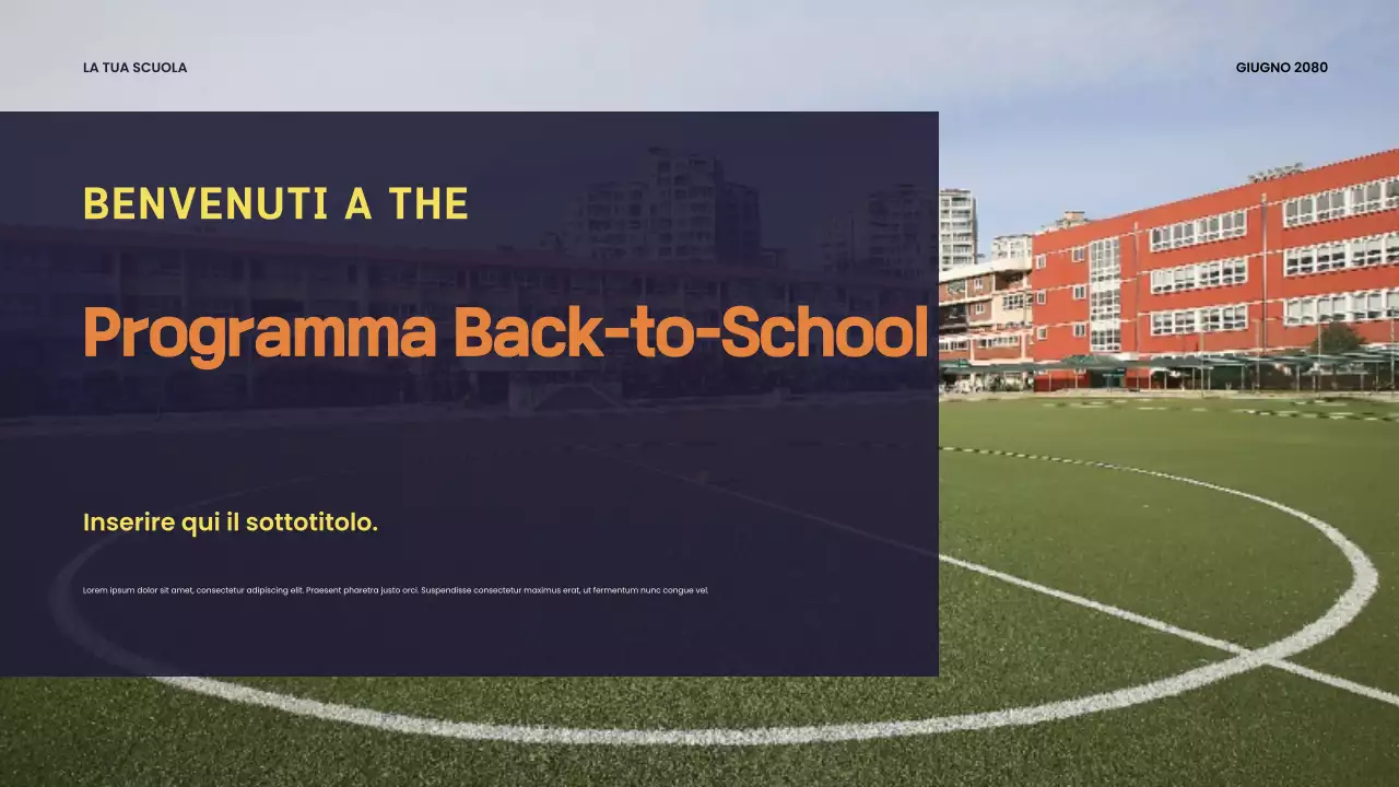 Presentazione della scuola moderna arancione