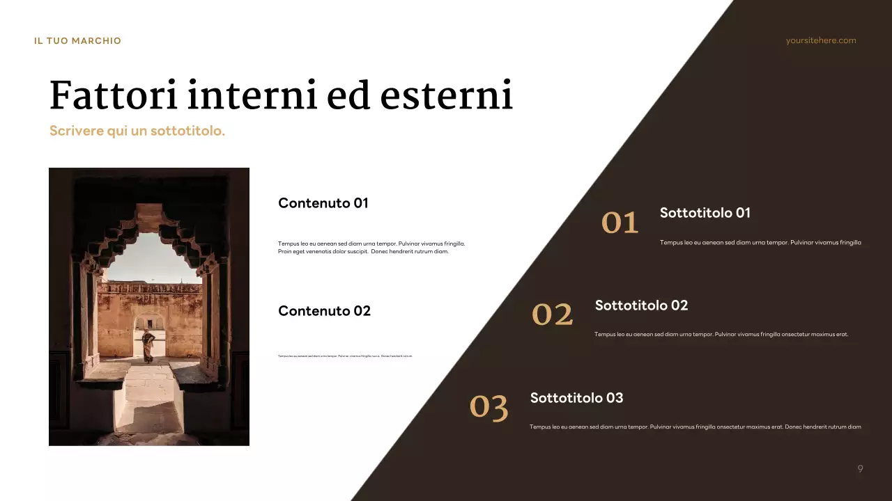 Presentazione del personaggio classico marrone