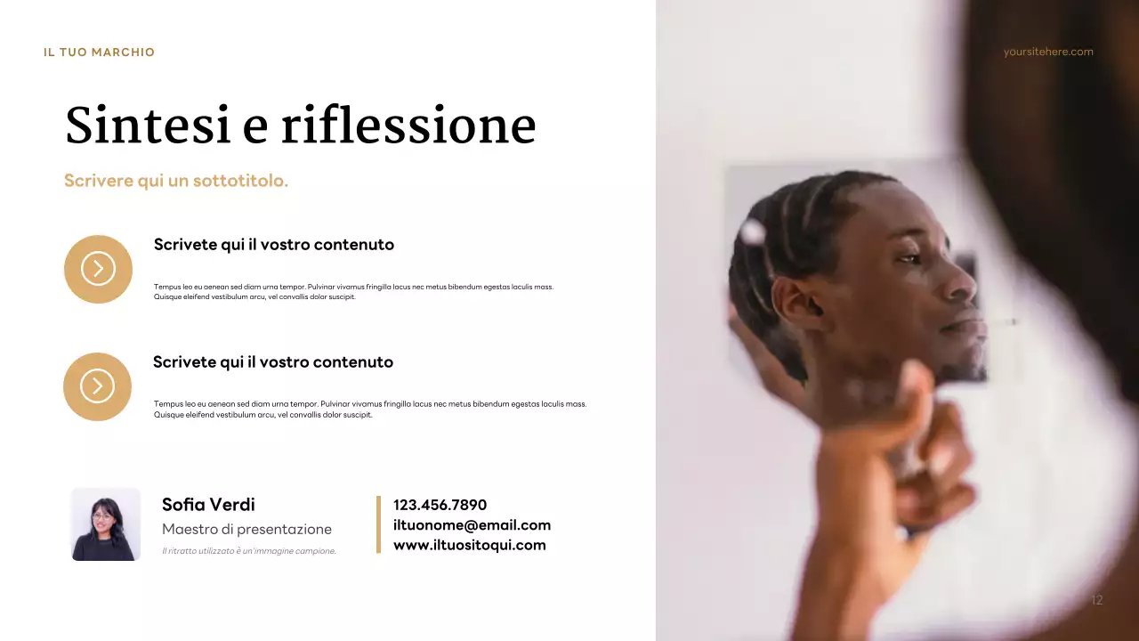 Presentazione del personaggio classico marrone