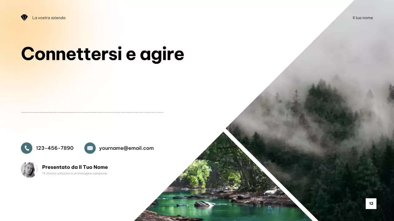 Presentazione minimalista arancione sul clima