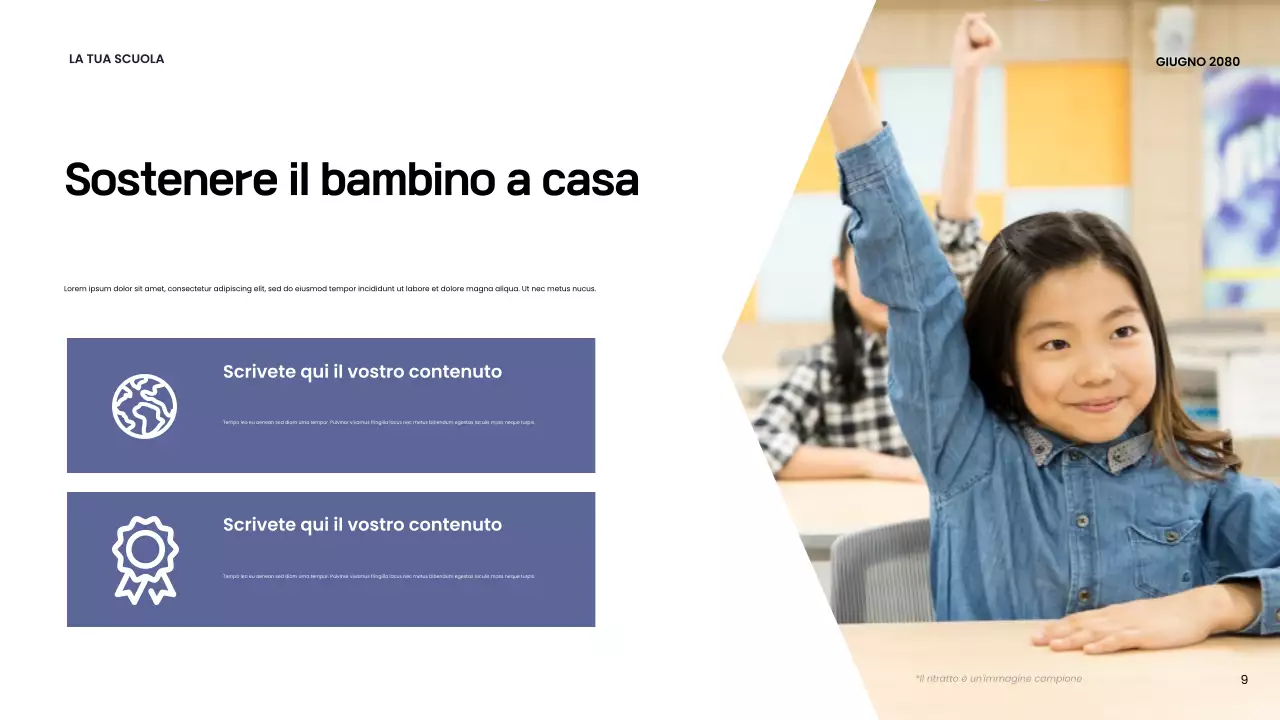 Presentazione della scuola moderna arancione