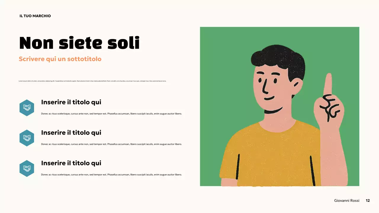 Presentazione sulla salute mentale in grassetto arancione